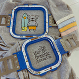 Surfing Frenchies Embroidered Full Length Womens Fit Hoodie