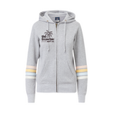 Surfing Frenchies Embroidered Full Length Womens Fit Hoodie