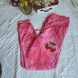 I Cherryish My Frenchies Embroidered Tie Dye Joggers