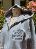 Surfing Frenchies Embroidered Full Length Womens Fit Hoodie
