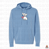 Frenchie Holding USA Flag Embroidered Hoodie