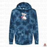 Frenchie Holding USA Flag Embroidered Hoodie