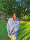 Frenchies & Freedom Embroidered Boxy Ladies Half Zipped Fleece Crewneck