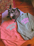 Oversized Frenchie Mom Embroidered Applique Sweater