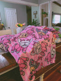 Pajama Pawty Frenchies Sherpa Blanket