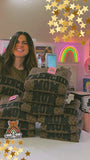 Frenchie Mama Glitter Appliqué Embroidered Brown Leopard Crewneck