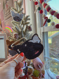 Felt Embroidered Frenchie Ornament