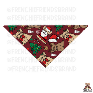 Mr. & Mrs. Frenchie Paws Reversible Snap On Bandana