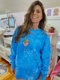 Frenchtini Embroidered Tie Dye Crewneck