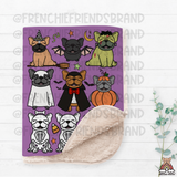 French Bulldog Blanket | Trick Or Treats Sherpa Blanket