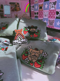 Love Grows Where Frenchies Go Embroidered Boxy Crewneck