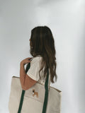 Lucky Frenchie XL Embroidered Canvas Tote Bag