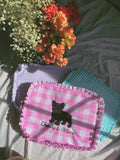 Select Your Frenchie Embroidered Ruffle Make Up Bag ( Select Your Frenchie)