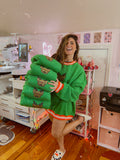 Holly Jolly Preppy Ribbed Embroidered Crewneck