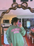 Oversized Frenchie Mom Embroidered Applique Sweater