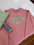 Oversized Frenchie Mom Embroidered Applique Sweater