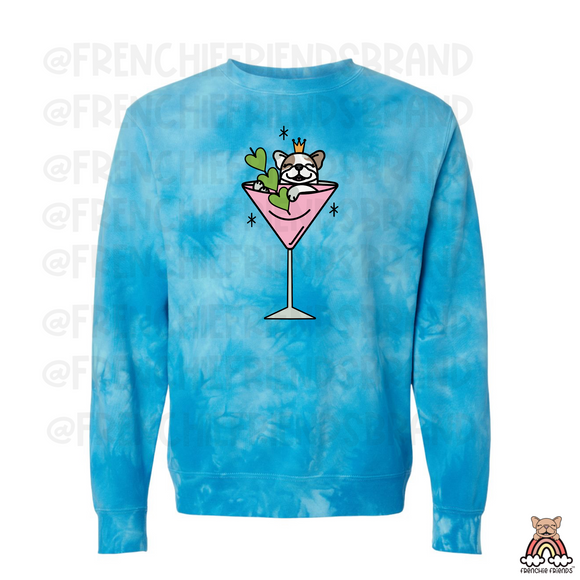 Frenchtini Embroidered Tie Dye Crewneck