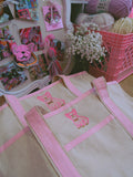 Sweetheart Frenchie Embroidered Canvas Tote Bag
