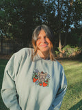 Love Grows Where Frenchies Go Embroidered Boxy Crewneck