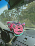 Pastel Colored Sparkle Frenchie Rear View Mirror Tie On Charm