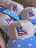 Frenchies & Freedom Canvas Embroidered Trucker Hat