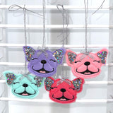 Pastel Colored Sparkle Frenchie Rear View Mirror Tie On Charm