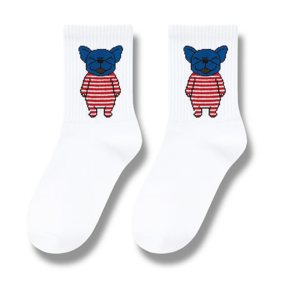 Red, White & Frenchies Socks