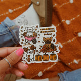 Fall Leaves & Frenchies Please Single Stickers