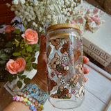 Coffee & Frenchies 16 Oz Glass Can