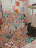 Scarecrow Frenchie Sherpa Blanket