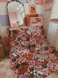 Fall Leaves & Frenchies Please Sherpa Blanket
