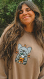 Frenchie Spice Latte Embroidered Crewneck (Select Your Frenchie)