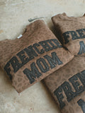 Frenchie Mama Glitter Appliqué Embroidered Brown Leopard Crewneck