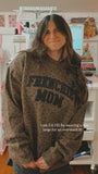 Frenchie Mama Glitter Appliqué Embroidered Brown Leopard Crewneck