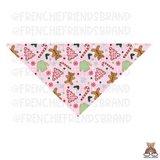 Gingerbread Frenchie Reversible Snap On Bandana