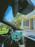 Summer Colored Sparkle Frenchie Rear View Mirror Tie On Charm