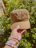 Frenchie Outline Corduroy Adjustable Closure Hat