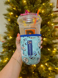 Snowman Frenchies Coffee Sleeve