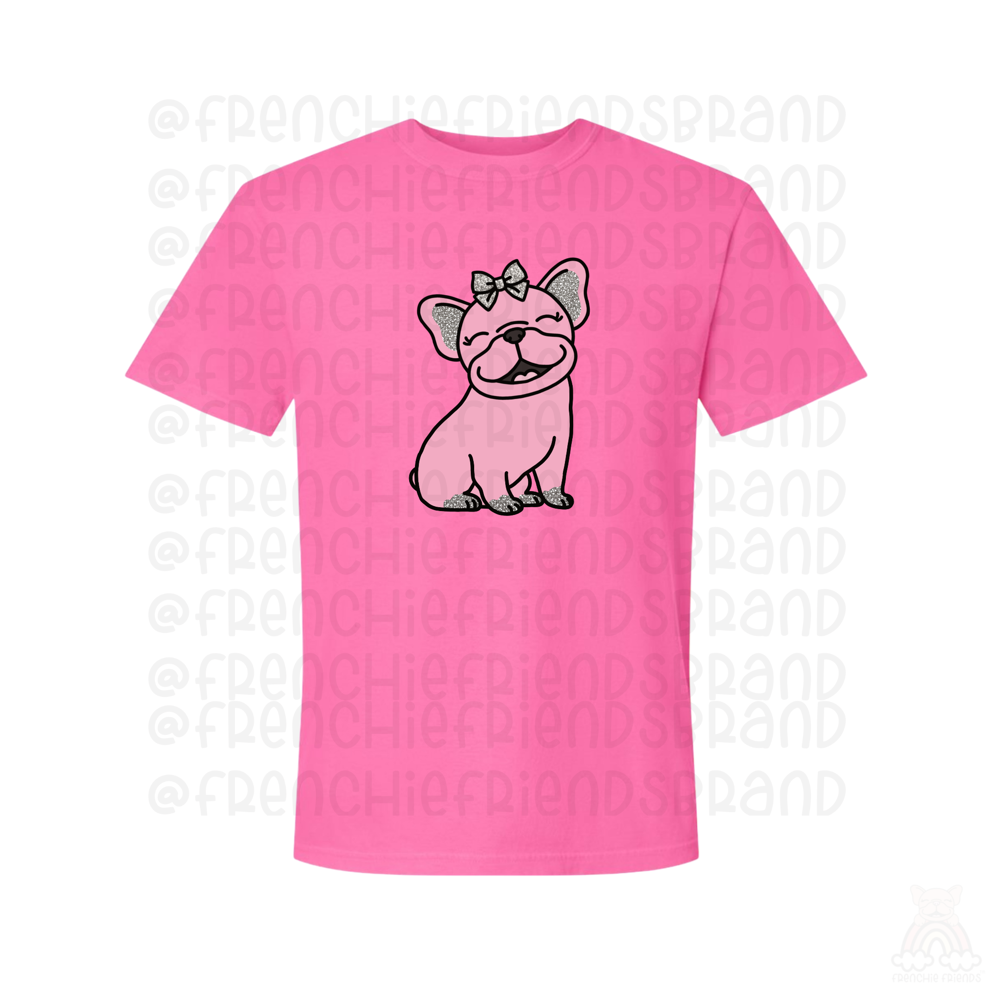 Maglietta Donna Collo A V Con Scritta 'Frenchie Mom' – Per Mamme Amanti Del Bulldog Francese