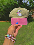 Frenchie Holding USA Flag Embroidered Hat