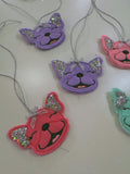 Pastel Colored Sparkle Frenchie Rear View Mirror Tie On Charm