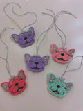 Pastel Colored Sparkle Frenchie Rear View Mirror Tie On Charm