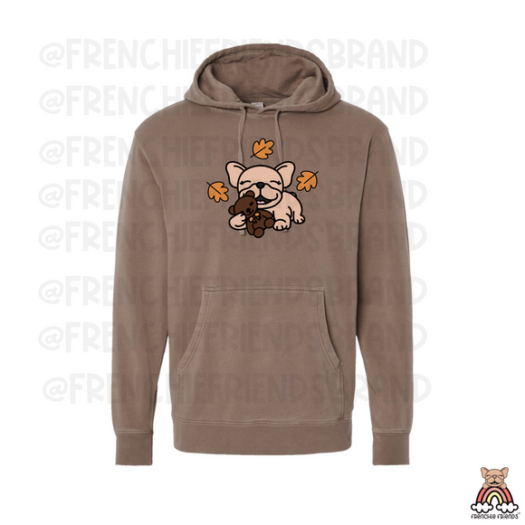 Fall-ing in love with frenchies Embroidered Hoodie