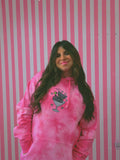 Frenchtini Frenchie Love Embroidered Tie Dye Hoodie