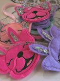 Pastel Colored Sparkle Frenchie Rear View Mirror Tie On Charm