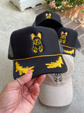 Frenchie Outline Mesh Snap Back Hat