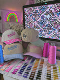 Frenchie Mama Canvas Embroidered Trucker Hat (Add On Frenchie/ Select Hat)