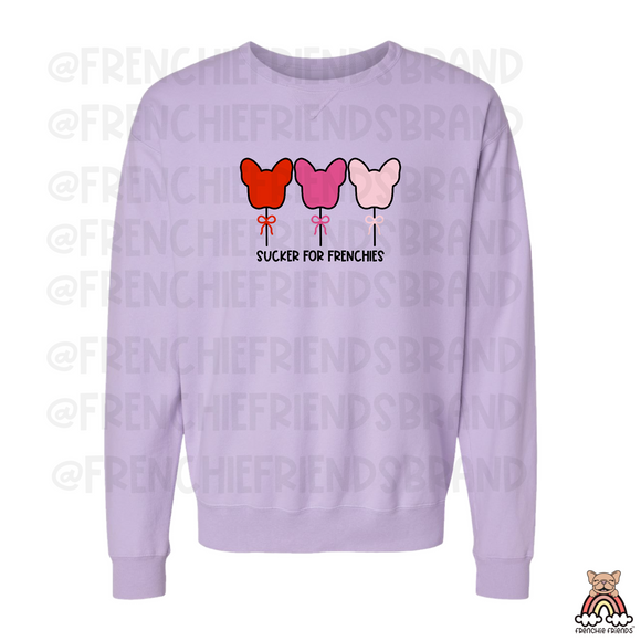 Sucker For Frenchies Embroidered Crewneck