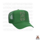Frenchie Outline Mesh Snap Back Hat