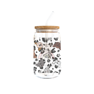 Leopard Frenchies 16 Oz Glass Can